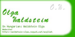 olga waldstein business card